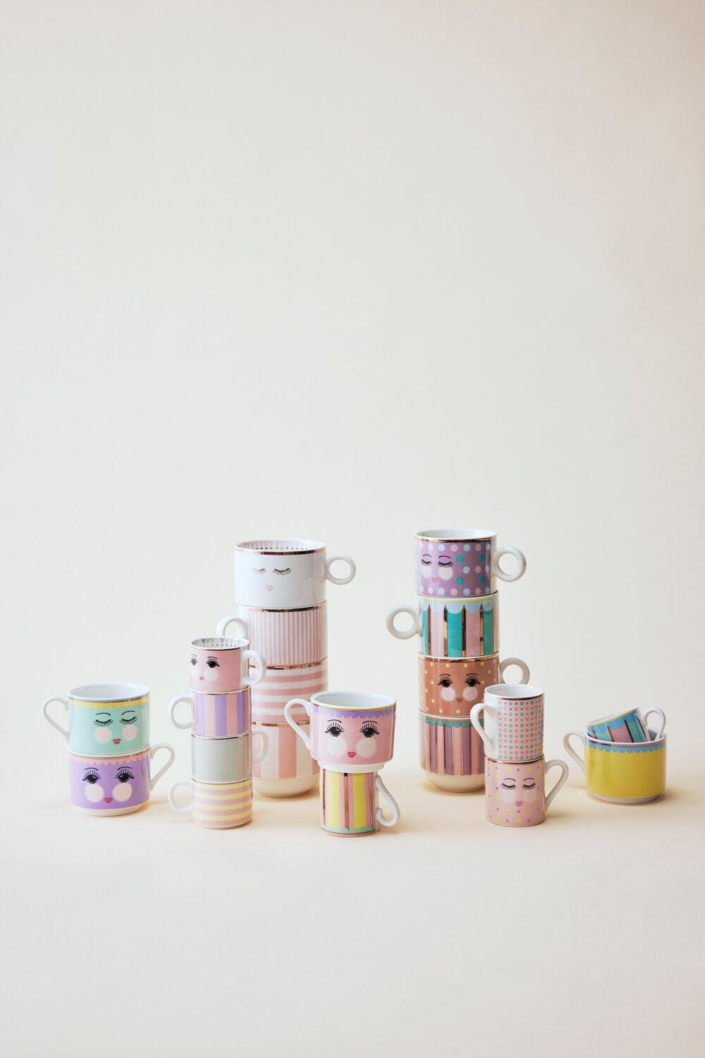 Kopper i stativ - farvet, 4 stk.